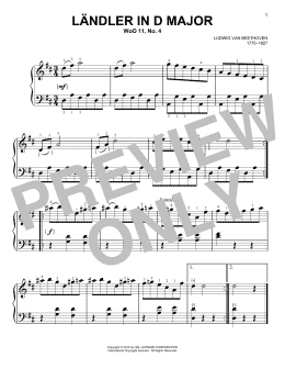 page one of Landler (Easy Piano)