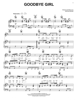 page one of Goodbye Girl (Piano, Vocal & Guitar Chords (Right-Hand Melody))