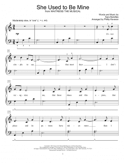 page one of She Used To Be Mine (from Waitress) (arr. Phillip Keveren) (Educational Piano)