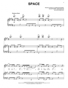 page one of Space (Piano, Vocal & Guitar Chords (Right-Hand Melody))