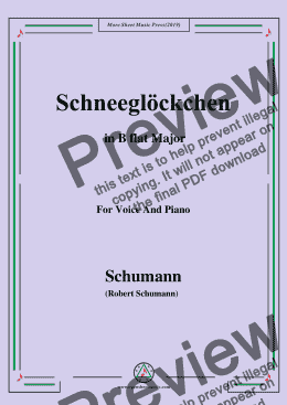 page one of Schumann-Schneeglöckchen,in B flat Major,Op.79,No.27,for Voice and Piano