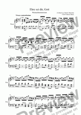 page one of Bach - Ehre sei dir, Gott for Brass Quartet and Piano