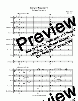 page one of Simple Overture for Small Orchestra - Score and parts