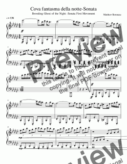 page one of  Cova  fantasma  della notte Sonata 1st Movement