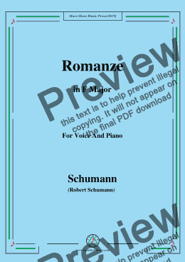 page one of Schumann-Romanze,in F Major,for Voice and Piano