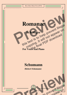 page one of Schumann-Romanze,in B Major,for Voice and Piano