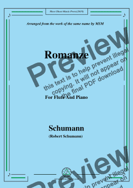 page one of Schumann-Romanze,for Flute and Piano
