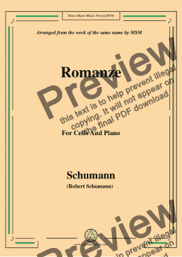 page one of Schumann-Romanze,for Cello and Piano