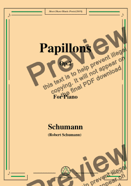 page one of Schumann-Papillons,Op.2,For Piano