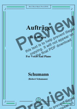 page one of Schumann-Aufträge,in A Major,for Voice and Piano