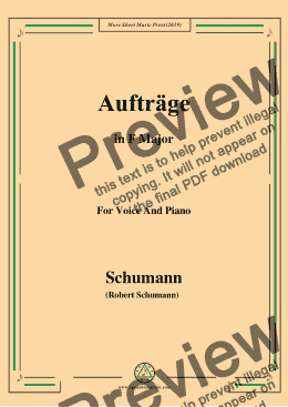 page one of Schumann-Aufträge,in F Major,for Voice and Piano