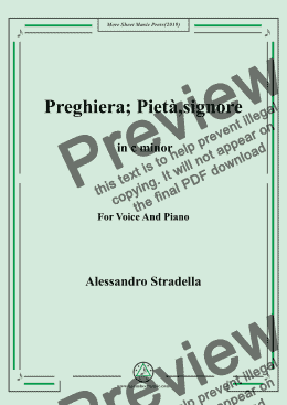 page one of Stradella-Preghiera; Pietà,signore in c minor,For Voice&Pno