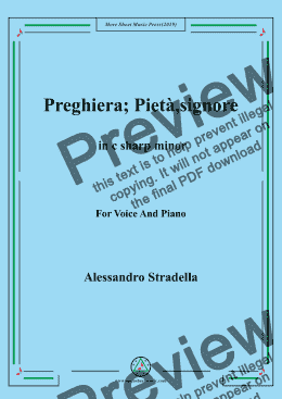 page one of Stradella-Preghiera; Pietà,signore in c sharp minor,For Voice&Pno