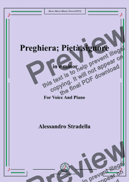 page one of Stradella-Preghiera; Pietà,signore in e minor,For Voice&Pno