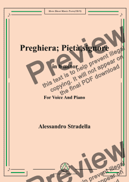 page one of Stradella-Preghiera; Pietà,signore in b minor,For Voice&Pno