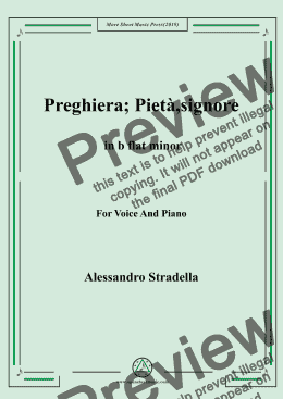 page one of Stradella-Preghiera; Pietà,signore in b flat minor,For Voice&Pno