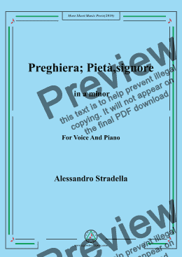 page one of Stradella-Preghiera; Pietà,signore in a minor,For Voice&Pno