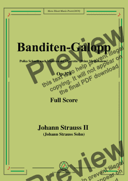 page one of Johann Strauss II-Banditen-Galopp,Op.378,for Orchestra