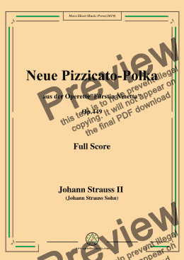 page one of Johann Strauss II-Neue Pizzicato-Polka,Op.449,for Orchestra