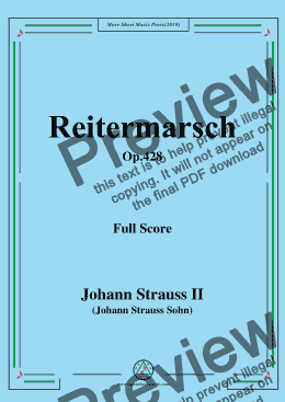 page one of Johann Strauss II-Reitermarsch,Op 428,for Orchestra