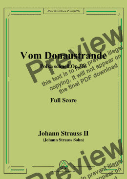 page one of Johann Strauss II-Vom Donaustrande,Polka schnell,Op.356,for Orchestra