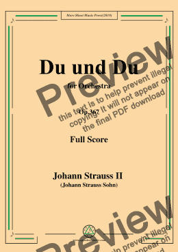 page one of Johann Strauss II-Du und Du,Op.367,for Orchestra