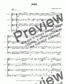 page one of John (for String Quartet)