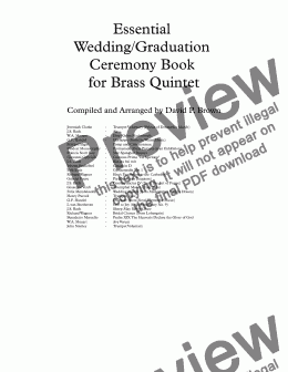 page one of 24-Piece Essential Wedding/Graduation Ceremony Gig Book for Brass Quintet