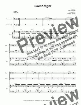 page one of Silent Night (Trombone Duet)