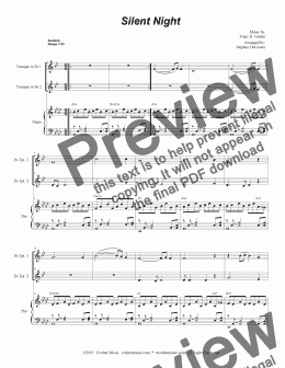 page one of Silent Night (Duet for Bb-Trumpet)