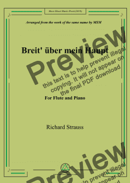 page one of Richard Strauss-Breit' über mein Haupt, for Cello and Piano