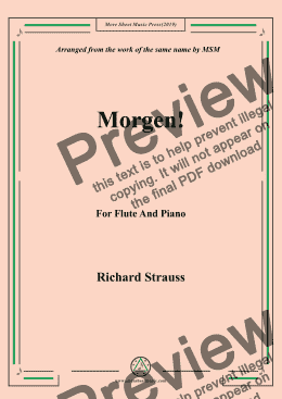 page one of Richard Strauss-Morgen! for Flute and Piano