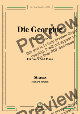 page one of Richard Strauss-Die Georgine in f minor,For Voice&Pno