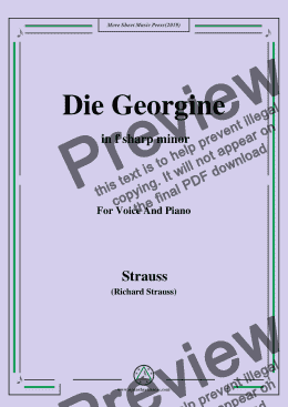 page one of Richard Strauss-Die Georgine in f sharp minor,For Voice&Pno