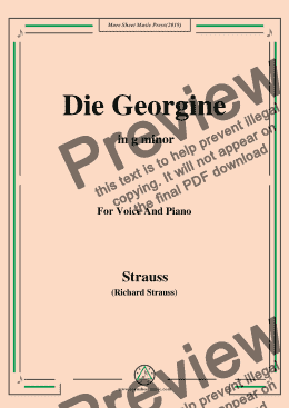 page one of Richard Strauss-Die Georgine in g minor,For Voice&Pno