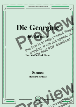 page one of Richard Strauss-Die Georgine in a flat minor,For Voice&Pno