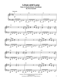 page one of Linus And Lucy (Piano Transcription)