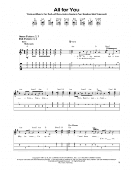 page one of All For You (Easy Guitar Tab)
