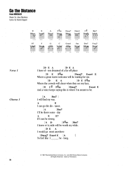 page one of Go The Distance (from Hercules) (Guitar Chords/Lyrics)