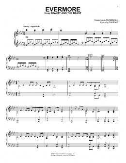 page one of Evermore (from Beauty and The Beast) (Piano Solo)