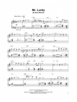 page one of Mr. Lucky (Piano Transcription)