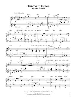 page one of Theme To Grace (Piano Transcription)
