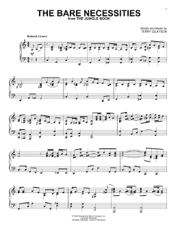 page one of The Bare Necessities (from The Jungle Book) (Piano Solo)