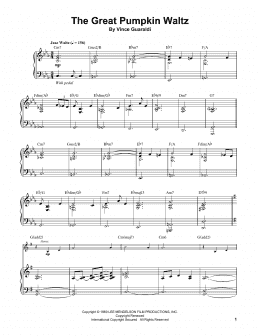 page one of The Great Pumpkin Waltz (Piano Transcription)