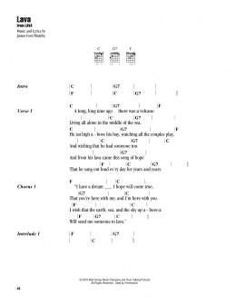 page one of Lava (from Lava) (Guitar Chords/Lyrics)