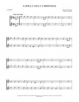page one of A Holly Jolly Christmas (Clarinet Duet)