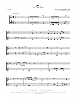 page one of One (from A Chorus Line) (Violin Duet)