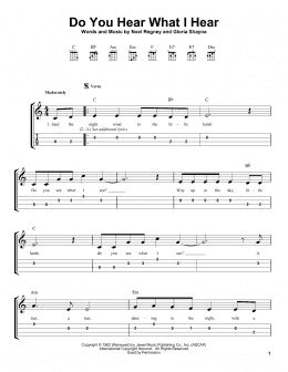 page one of Do You Hear What I Hear (Easy Ukulele Tab)