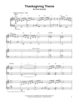 page one of Thanksgiving Theme (Piano Transcription)