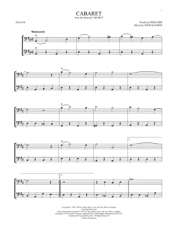 page one of Cabaret (Cello Duet)